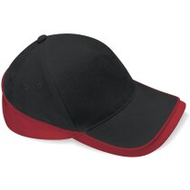 Gorra con detalles de color en algodón personalizada negro y rojo