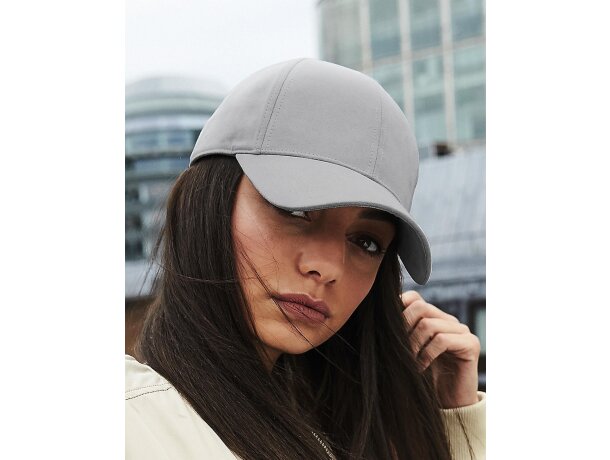 Gorra de 6 paneles de 100% poliester Gris claro marl detalle 3