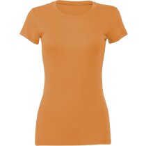 Camiseta larga de mujer con manga corta natural