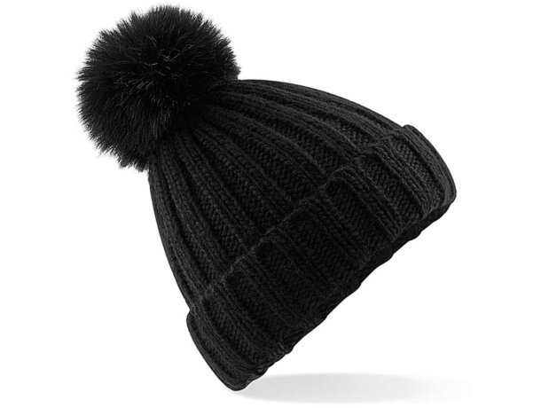 Gorro con pom pom unisex Salvia verde detalle 4