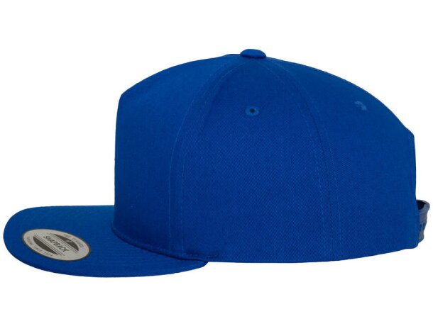 Snapback sarga 400g visera verde 5 paneles Azul royal detalle 11