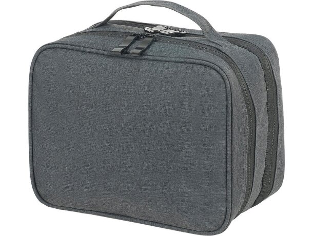 Neceser Seville gris carbón con asa y compartimentos organizadores Brezo carbó detalle 1