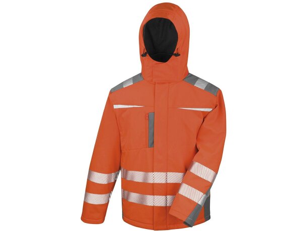 Chaqueta Softshell R331X con capucha y bandas reflectantes Amarillo fluorescente detalle 2