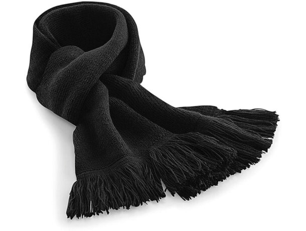 Bufanda Biarritz poliacrílico doble capa flecos negro gris azul Marino francés detalle 5