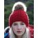 Gorros lana con pompom extraible de poliacrílico Rojo clasico detalle 3