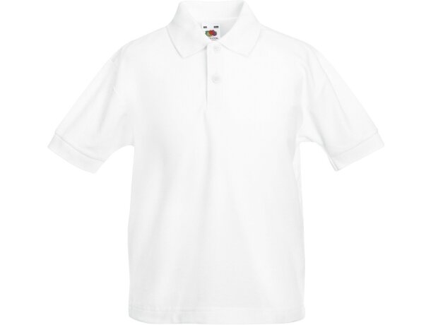 Polo de niños tejido mixto manga corta 180 gr blanco