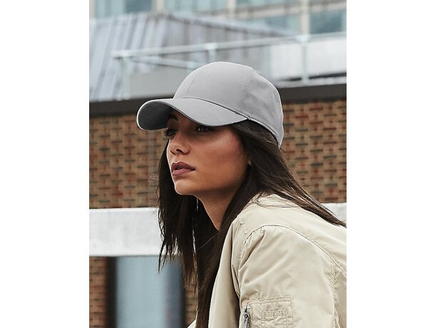 Gorra de 6 paneles de 100% poliester Gris claro marl detalle 2