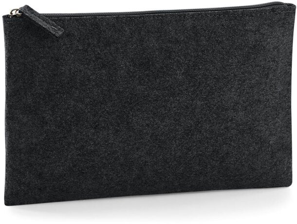 Estuche Montevrain fieltro con cremallera para publicidad y logo Gris deportivo detalle 3