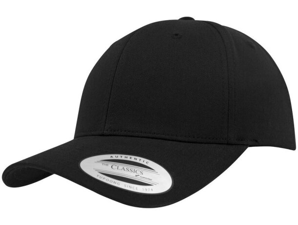 Merchandising corporativo. Gorra snapback curvada estilo clásico Negro detalle 1