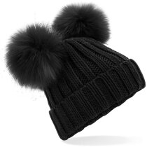 Gorro con dos pompones polipiel