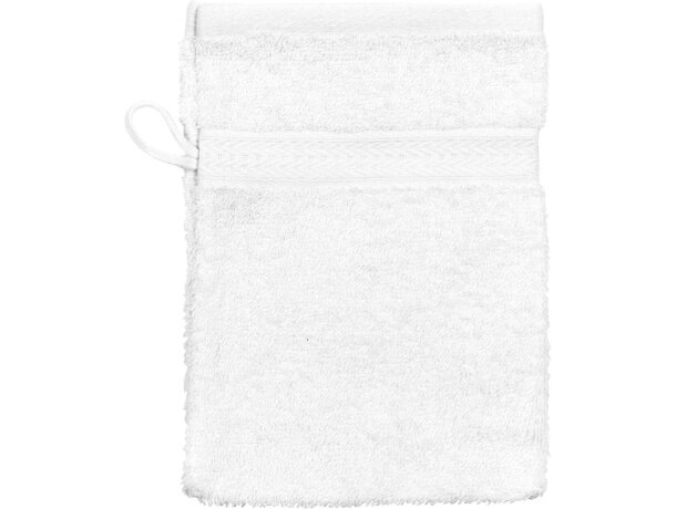 Manopla de baño en algodón 550 gr blanca economica
