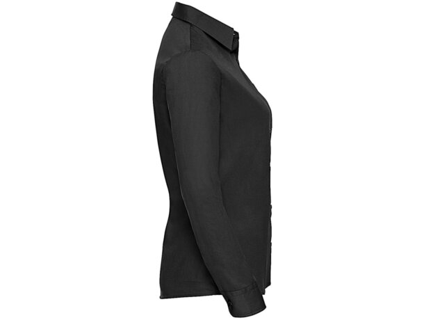 Camisa de mujer de manga larga Negro detalle 2