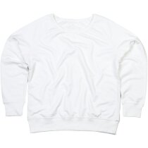 Sudadera de mujer cuello ancho blanca