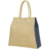 Bolsa de yute con cierre de cremallera blanco/azul Bolsa de yute con cierre de cremallera blanco/azul