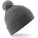 Gorro con pom pom unisex plegable Gris grafito/gris claro