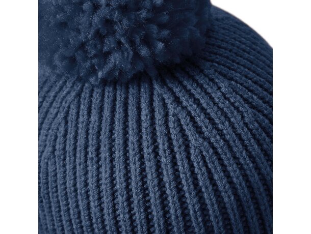 Gorro de invierno impresa dobladillo unisex elastano Acero azul detalle 1