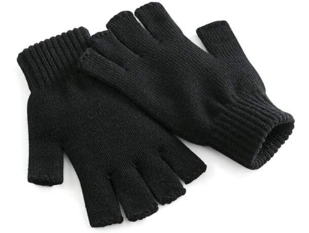 1 par de guantes sin dedos simples negros