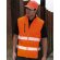 Chaleco reversible de seguridad Naranja fluor/marino detalle 2