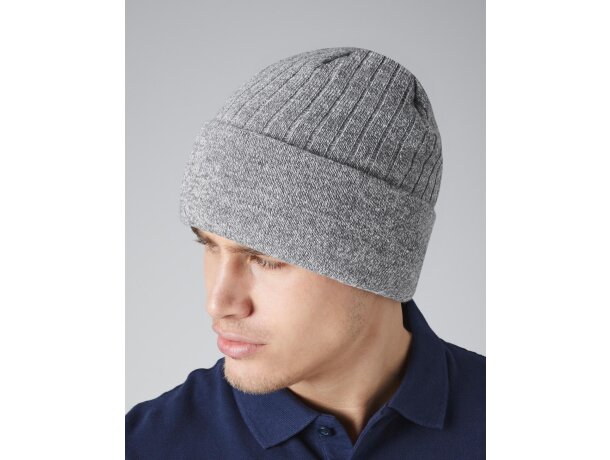 Gorro marca Thinsulate de doble capa Gris brezo detalle 3