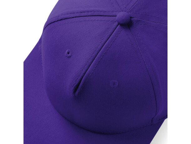 Gorra estilo rapero de 5 paneles Morado detalle 3