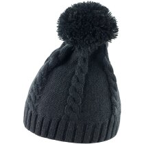 Gorro con pompón de punto personalizado negro Gorro con pompón de punto personalizado negro