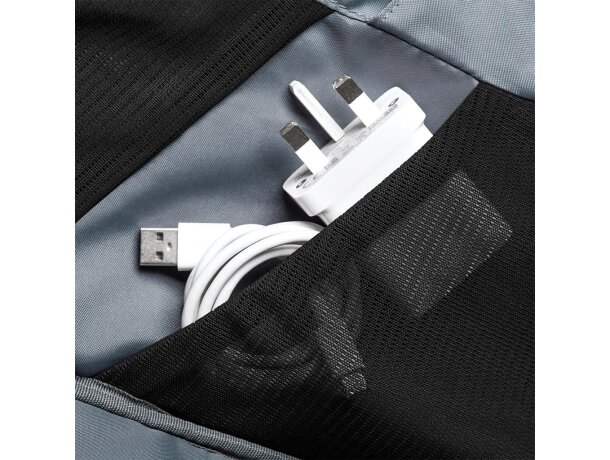 Mochila para portátil XL de poliéster Negro detalle 3