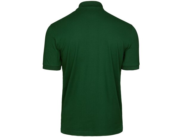 Polo unisex ajustado tejido mixto Verde bosque detalle 2