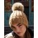 Gorro de lana personalizado con pompn poliacrílico Chunky Natural detalle 1