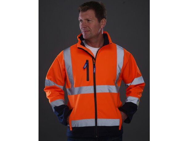 Chaqueta Softshell Fluo Naranja fluor/marino detalle 3