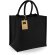 Bolsa asas de mano 100% algodón yute laminado 190 g/m2 Midi Negro/negro