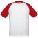 Camiseta combinada 185 gr Blanco/rojo
