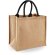 Bolsa asas de mano 100% algodón yute laminado 190 g/m2 Midi Blanco/negro