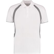 Polo técnico manga corta con detalles 135 gr personalizado blanco/gris