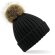 Fur Pom Pom Chunky Beanie negro