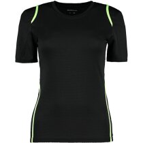 Camiseta de mujer manga corta detalles de color 135 gr negra Camiseta de mujer manga corta detalles de color 135 gr negra