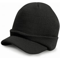 Gorro de punto con visera personalizado negro Gorro de punto con visera personalizado negro