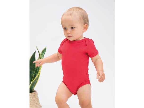 Body orgánico bebé Rojo detalle 4
