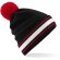 Gorro con rayas en dobladillo Negro/rojo clasico/blanco