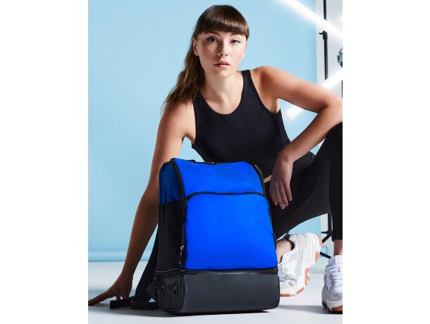 Mochila Hardbase Sports Backpack Azul claro/gris oscuro detalle 10