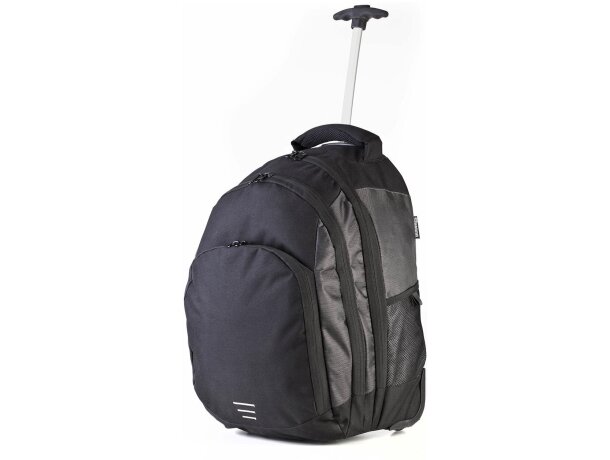 Trolley mochila Carrara II poliéster 35L sistema dual transporte Negro detalle 2