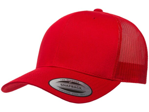 Gorra vintage camionero: estilo retro reinventado Rojo detalle 5