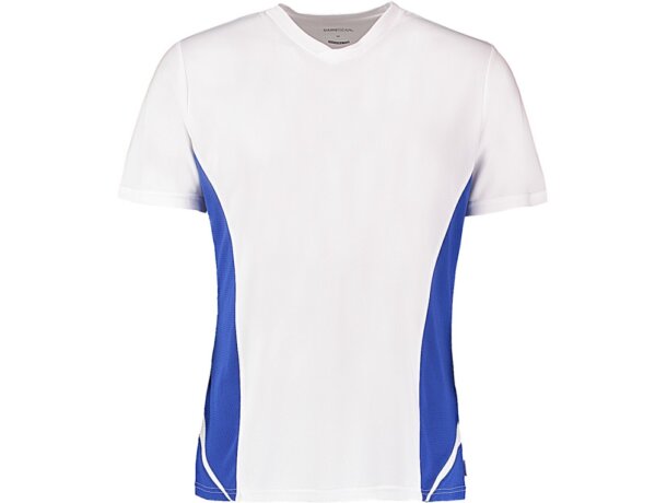 Camiseta técnica Cuello V Gamegear Cooltext blanco/azul