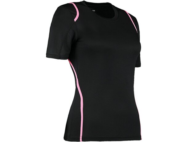 Camiseta técnica Cooltex negro/fucsia