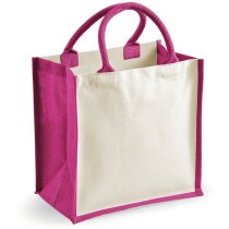 Bolsa de yute laminado grabada fucsia Bolsa de yute laminado grabada fucsia