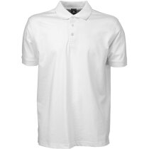 Polo unisex ajustado tejido mixto personalizado blanco