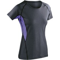 Camiseta manga corta técnica combinada de mujer 180 gr