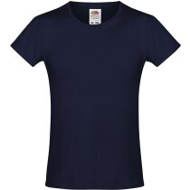 Camiseta de niña 100% algodón grabada azul marino Camiseta de niña 100% algodón grabada azul marino