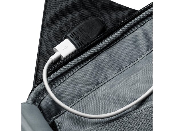 Mochila para portátil XL de poliéster Negro detalle 4