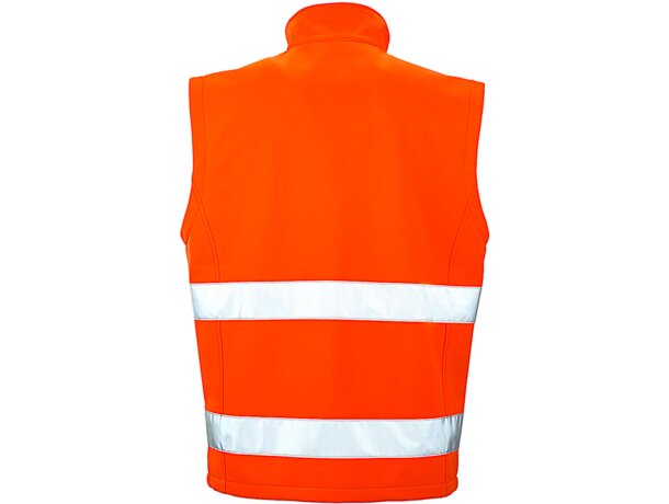 Chaleco softshell de seguridad imprimible Naranja fluorescente/negro detalle 1