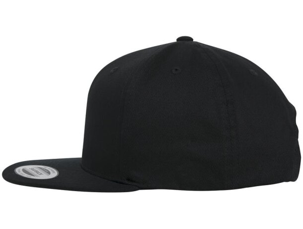 Gorra snapback de algodón orgánico eco-friendly Negro detalle 5